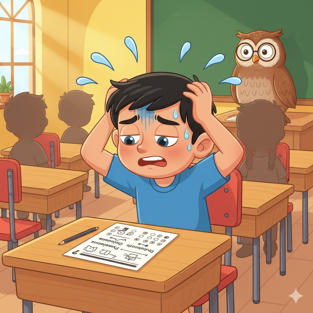 Student stressed about exams